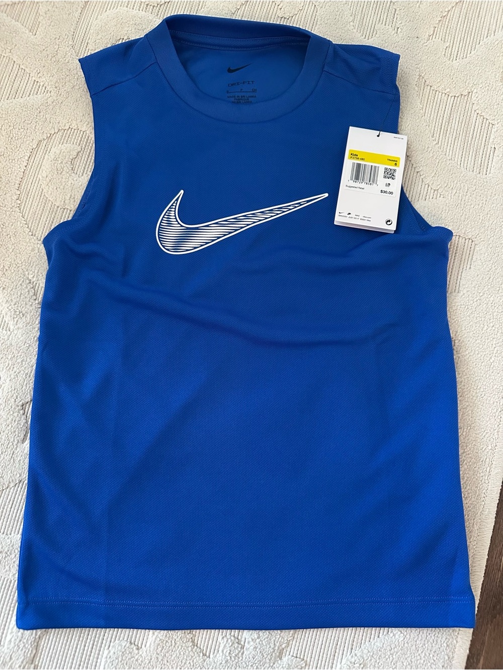 Nike Royal Blue Sleeveless Athletic Tank with White Swoosh